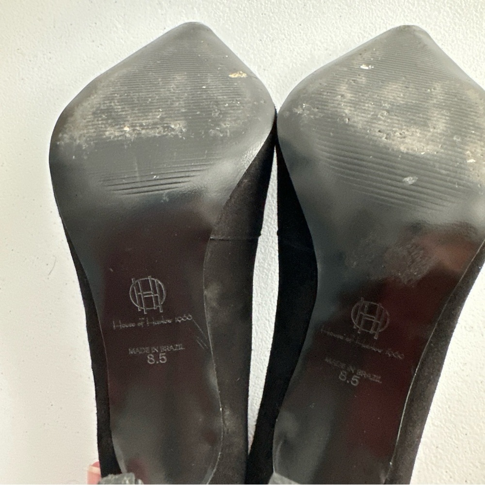 EUC House of Harlow 1960 Diana Black Suede Pointed Heels Size 8.5 Womens Pumps - Picture 3 of 6